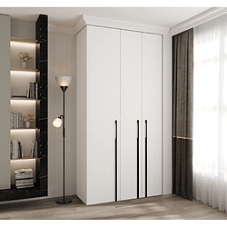 Abiks Meble Armoire à portes battantes Como 3 245,5/120/40 3 portes (blanc/noir)