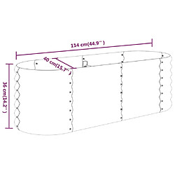 vidaXL Lit surélevé de jardin Acier enduit de poudre 114x40x36 cm gris pas cher