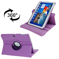 Wewoo Housse Étui Violet pour Samsung Galaxy Tab 3 10.1 / P5200 / P5210, 360 degrés Rotation Lichi Texture en cuir avec support