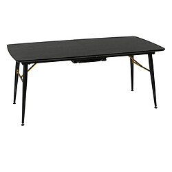 Pegane Table à manger, table de repas extensible en bois et métal coloris Noir - Longueur 180-220 x Profondeur 90 x Hauteur 76 cm pas cher