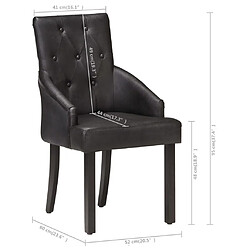 vidaXL Chaises à manger lot de 4 noir cuir de chèvre véritable pas cher