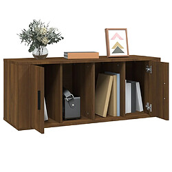 Acheter Maison Chic Meuble TV scandinave - Banc TV pour salon Chêne marron 100x35x40 cm Bois d'ingénierie -MN60997