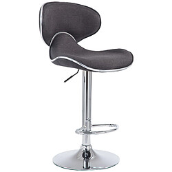 Decoshop26 Tabouret de bar x1 pivotant design moderne en tissu gris foncé support en métal chromé 10_0005078