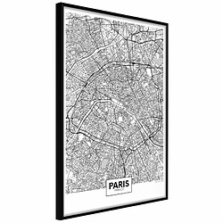 Paris Prix Affiche Murale Encadrée City Map Paris 20 x 30 cm Noir