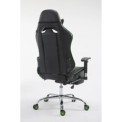 Acheter Decoshop26 Fauteuil de bureau gamer avec repose-pieds extensible mécanisme de bascule en PVC noir / vert 10_0002744