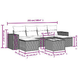 Acheter vidaXL Salon de jardin avec coussins 7 pcs marron résine tressée