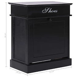 vidaXL Armoire à chaussures Noir 50 x 28 x 58 cm Bois de Paulownia pas cher