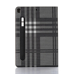 Avis Wewoo Housse Étui Coque Pour iPad 10.2 / 10.5 Plaid Texture en cuir à rabat horizontal avec support et fentes cartes et portefeuille gris