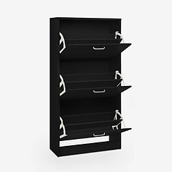 Acheter Ahd Amazing Home Design Armoire à chaussures vertical 63x24x115cm avec 3 portes 18 paires Batu, Couleur: Noir