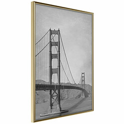 Paris Prix Affiche Murale Encadrée Bridge in San Francisco II 20 x 30 cm Or