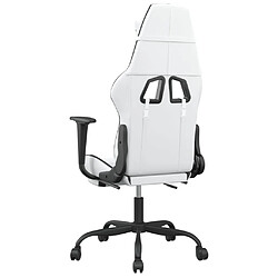 Maison Chic Chaise de jeu, Chaise gaming avec repose-pied, Fauteuil gamer,Chaise de Bureau Blanc et noir Similicuir -GKD90728 pas cher