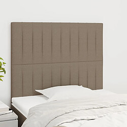 Maison Chic Lot de 2 Têtes de lit design pour chambre - Décoration de lit Taupe 80x5x78/88 cm Tissu -MN29399