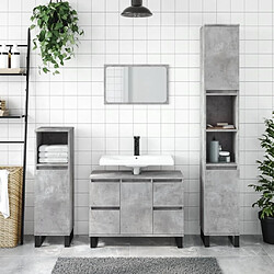 Maison Chic Armoire salle de bain,Meuble de rangement de salle de bain,Meuble haut gris béton 80x33x60cm bois d'ingénierie -GKD831291