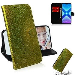 Wewoo Housse Coque Pour Huawei Honor 8X Couleur unie Boucle magnétique colorée Flip horizontal en cuir PU avec support et fentes cartes et portefeuille et lanière jaune