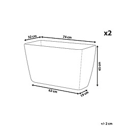 Avis Beliani Lot de 2 pots de fleurs en pierre beige 74 x 32 x 45 cm BARIS