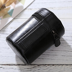 Wewoo Housse Étui pour Objectif appareil photo noir DSLR Camera Lens, Taille: 11 * 8 * 8 cm Petit à lentille ZippeRouge PU Pouch boîte en cuir