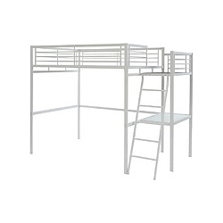 Vente-Unique Lit mezzanine CASUAL II - 140 x 190 cm - plateforme bureau - Blanc