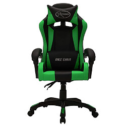 Avis vidaXL Fauteuil de jeux vidéo avec LED RVB Vert et noir Similicuir