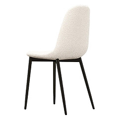 Avis Moloo SALLY-Chaise en tissu bouclette Ecru et métal noir (x4)