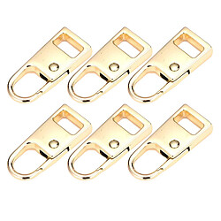 6pcs Métal Détachable étiquettes à Glissière Réparation Languettes De Traction Pour Vêtements Golden S