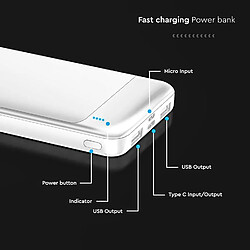 Acheter SANAG Power Bank 10000 Mah Charge Rapide Pd 22,5W - Powerbank Chargeur Batterie Externe Avec Port Usb Type-C Et 2 Ports Usb-A - Compatible Iphone, Ipad, Samsung, Ipad, Xiaomi - Blanc