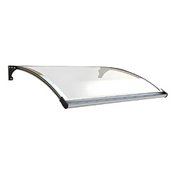 Vente-Unique Auvent de porte en aluminium 150 x 100 cm courbé avec leds NEONED