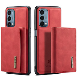 Dg.Ming Coque en TPU + PU magnétique, anti-chute, hybride avec béquille rouge pour votre OnePlus Nord 200 5G