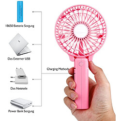 Acheter mini ventilateur portatif pliable USB-rose (1200mAh sans base)Ameublement