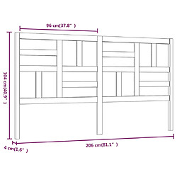 Acheter vidaXL Tête de lit Marron miel 206x4x104 cm Bois massif de pin