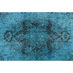 Avis Vidal Tapis de laine 231x135 Bleu Ultra Vintage