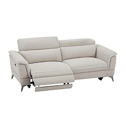 Acheter Vente-Unique Canapé 3 places relax électrique en tissu beige MACARI