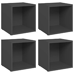 vidaXL Meubles TV 4 pcs gris 37x35x37 cm bois d’ingénierie