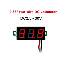 Acheter Wewoo Voltmètre Tensiomètre numérique 10 PCS 0,36 pouces à 2 fils, Affichage couleur, Tension de mesure: DC 2.5-30V (Rouge)