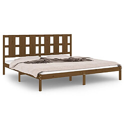 vidaXL Cadre de lit sans matelas marron miel 200x200cm bois pin massif