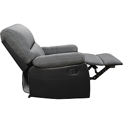 Habitat Et Jardin Fauteuil relax Lincoln - 90 x 89 x 103 cm - Noir/Gris foncé pas cher