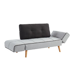 Acheter Vente-Unique Canapé convertible clic-clac en tissu EBATY II - Gris clair et anthracite