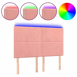 Maison Chic Tête de lit moderne à LED lumineuse pour chambre - Décoration de lit Rose 144x5x118/128 cm Velours -MN76665