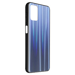 Avizar Coque Redmi 9T et Poco M3 Bi-matière Holographique Brillant Bleu nuit