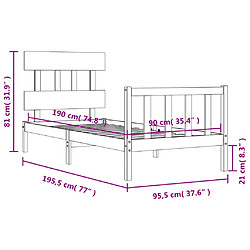 vidaXL Cadre de lit sans matelas bois de pin massif pas cher