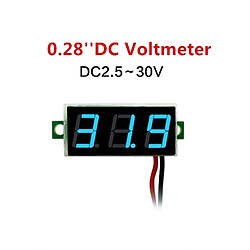 Avis Wewoo Voltmètre Tensiomètre numérique ajustable 2 fils, 10 PCS 0,28 pouces, Affichage couleur, Tension de mesure: DC 2,5-30 V (Bleu)