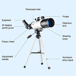 Télescope Astronomique Haute Définition 16x 66x 70mm Avec Trépied Bleu YONIS pas cher