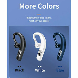 F19 Casque Affichage Numérique Bluetooth 5.2 Réduction Du Bruit Oreille Suspendue Unilatérale Sans Fil Sport Écouteur Blanc