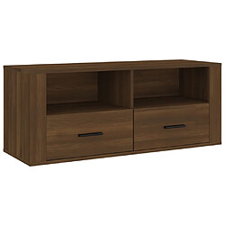 vidaXL Meuble TV Chêne marron 100x35x40 cm Bois d'ingénierie