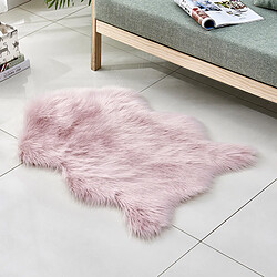 LUUCOZK Tapis moelleux en fausse fourrure, tapis à poils longs pour chambre à coucher, salon, rose extraterrestre-40x60cm