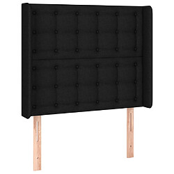 vidaXL Tête de lit avec oreilles Noir 103x16x118/128 cm Tissu