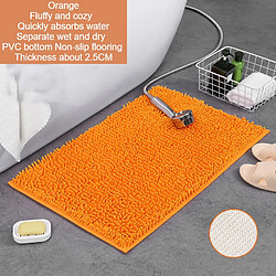 LUUCOZK Tapis de bain antidérapants, absorbants, à séchage rapide, décoration de salle de bain, AA8779, orange-40X60CM