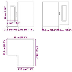 vidaXL Armoire murale d'angle de cuisine Kalmar gris béton pas cher