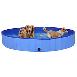 vidaXL Piscine pliable pour chiens Bleu 200x30 cm PVC