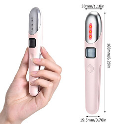 Universal EMS masseur oculaire compression thermique vibrations rides cercle sombre stylo démaquillant anti-âge œdème yeux appareils de beauté à la maison (rose)