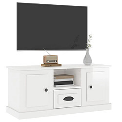 Acheter Maison Chic Meuble TV scandinave - Banc TV pour salon blanc brillant 100x35,5x45 cm bois d'ingénierie -MN12291